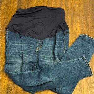 JCrew Maternity jeans with blue waist band. High in the front. Size 32